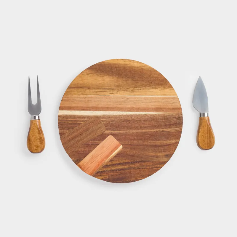 Ірімшікке арналған жиынтық, 3 зат, тақта-ыдыс, ағаш/болат, Noble tree, image-3