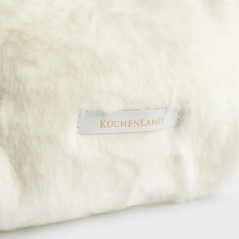 Косметичка, 19х21 см, с ручкой, полиэстер, молочная, Beauty plush, image-1