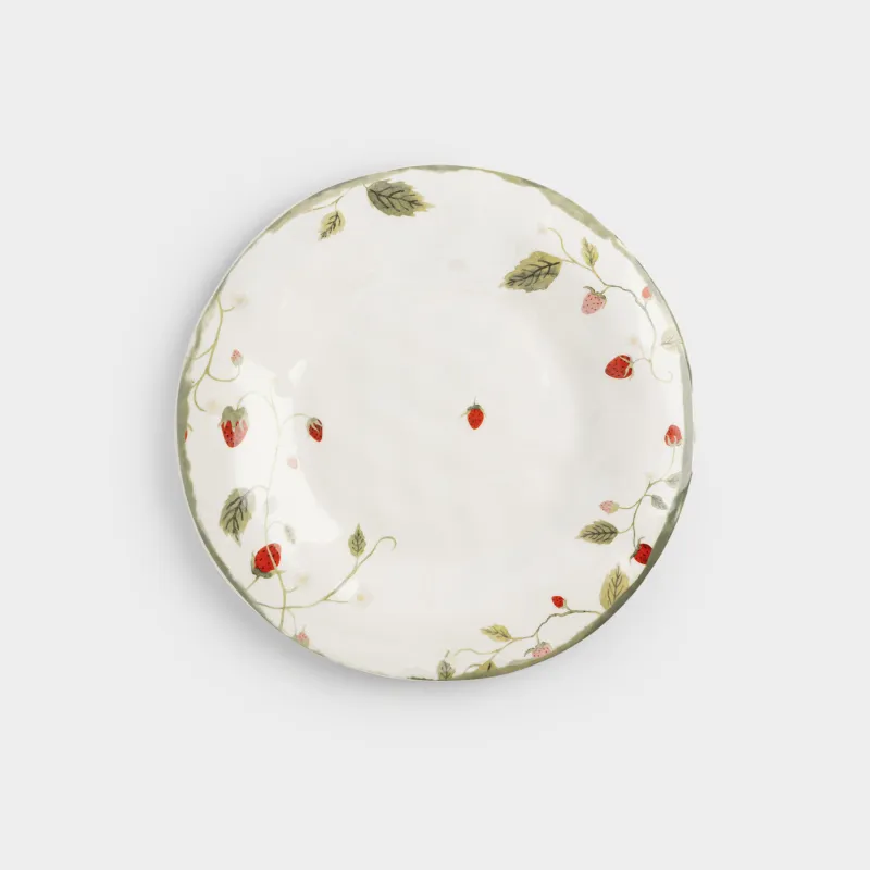 Түскі ас тәрелкесі, 28 см, керамика, ақ, Құлпынай, Strawberry crumple