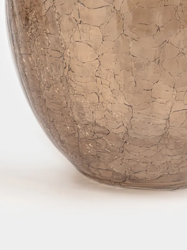 Гүл вазасы, 26 см, шыны, қоңыр, Кракелюр, Ice color, image-2