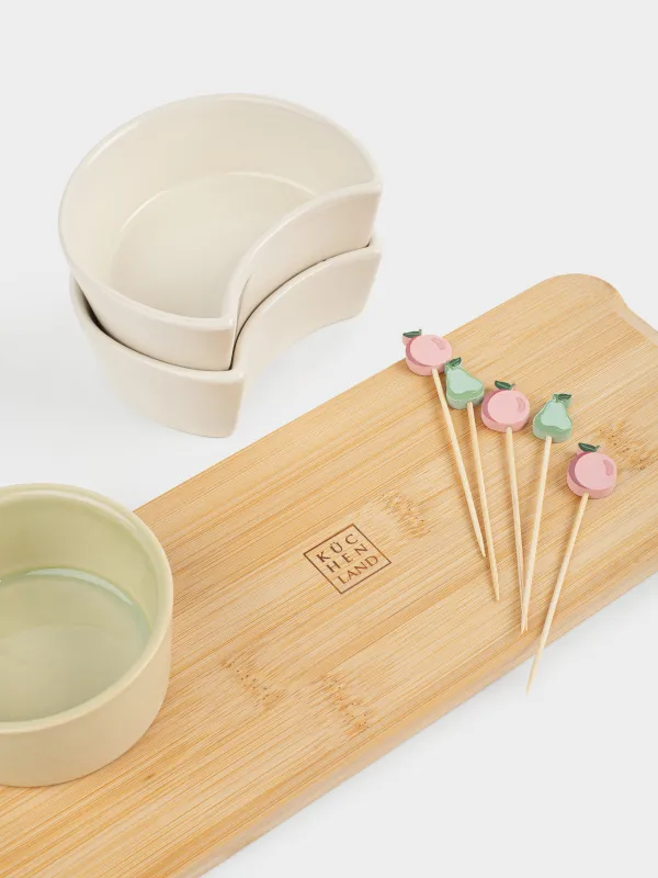 Набор для закусок, на подставке, со шпажками, Bamboo, image-4