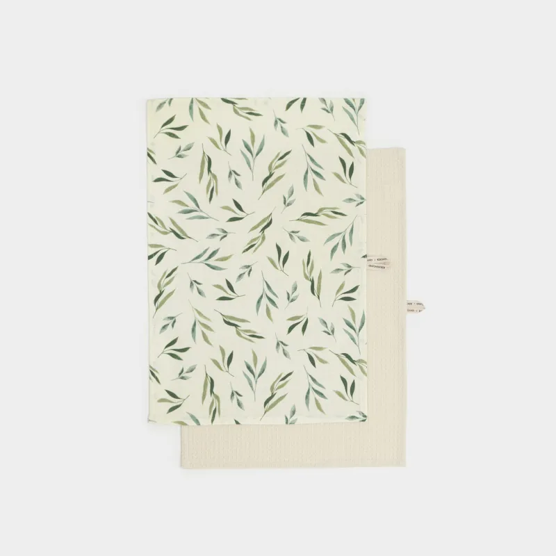 Асүйлік сүлгі, 40х60 см, 3 дана, мақта, сүтті/сарғылт-қоңыр, Дала гүлдері, Meadow