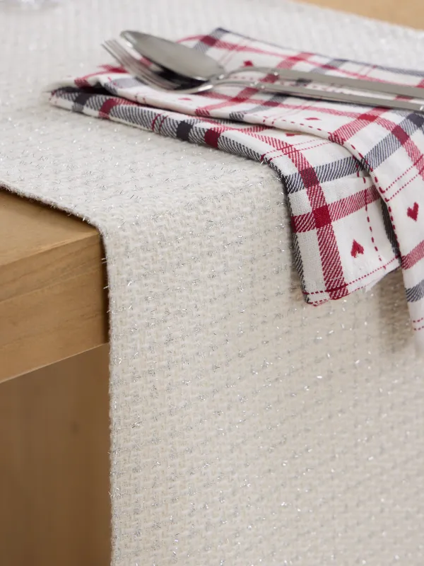 Үстел төсеніші, 40х160 см, полиэстер, ақ, Күміс тор, Cage silver, image-4