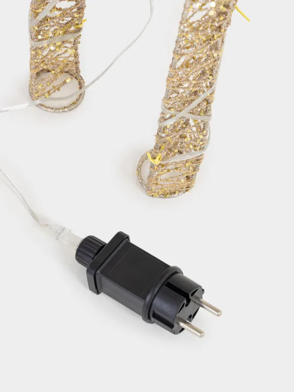 Мүсінше, жарықтандырылған, 36х20 см, анимацияланған, металл, алтын, Бұғы, Deer sparks, image-3