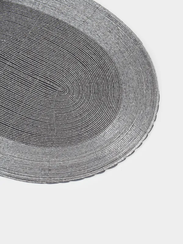 Аспаптарға арналған майлық, 31х41 см, моншақтар, сопақ, қою сұр, Shiny beads, image-2