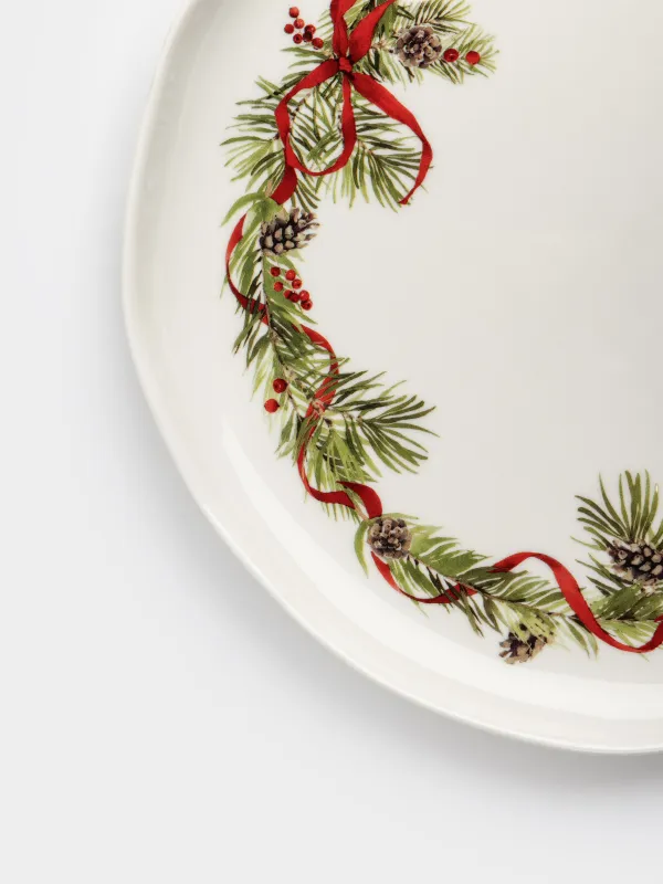 Ас сервизі, 6 адам, 12 зат, фарфор N, ақ, дақты, Шырша бүршіктері мен шетен, Rowan delice, image-4