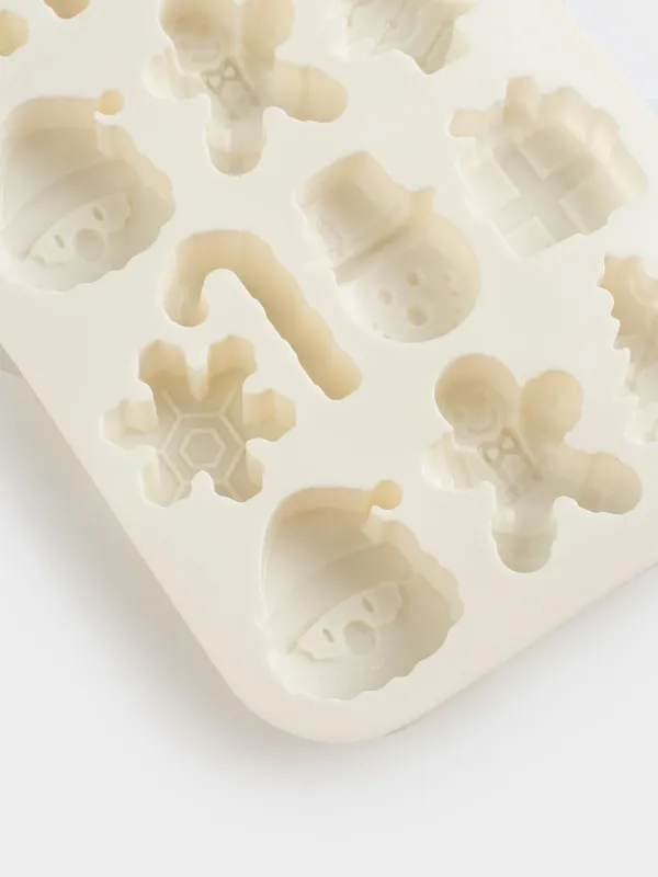 Форма для льда и шоколада, 20х13 см, 14 отд, силикон, молочная, Атрибуты праздника, Bakery, image-3