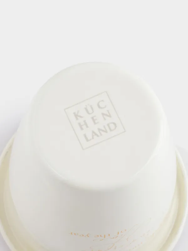 Стақан, 12 см, 500 мл, эмальданған металл, сүт түстес, Бұтақтар, Autumn eamel, image-4