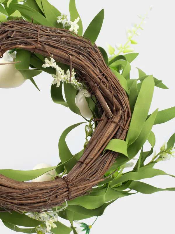 Сәндік гүл шоғы, 17/26 см, пенопласт, Бөдене жұмыртқалары мен гүлдер, Rustic Easter decor, image-3