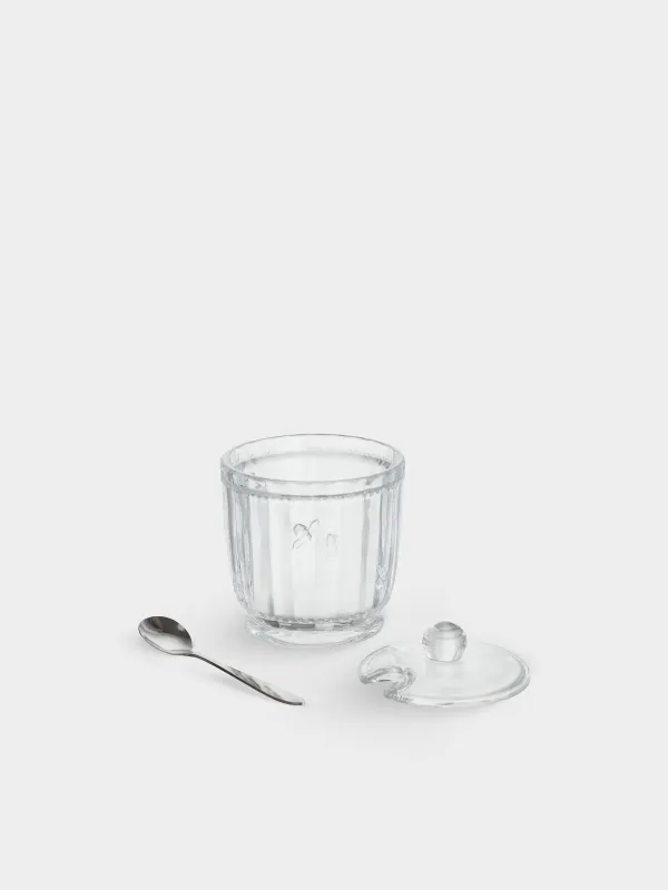 Сахарница, 12 см, 370 мл, с ложкой, стекло Р/сталь, Honey, image-2