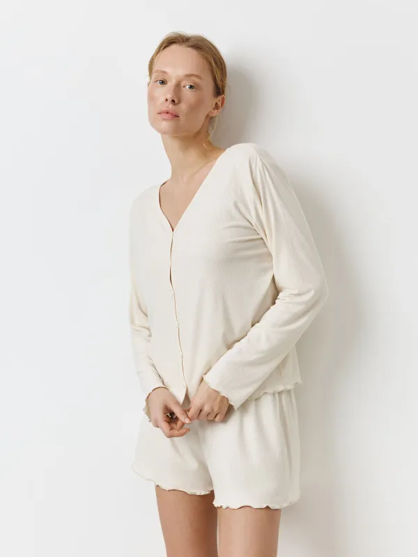 Кардиган женский, домашний, с рюшами, Rosemary, image-0