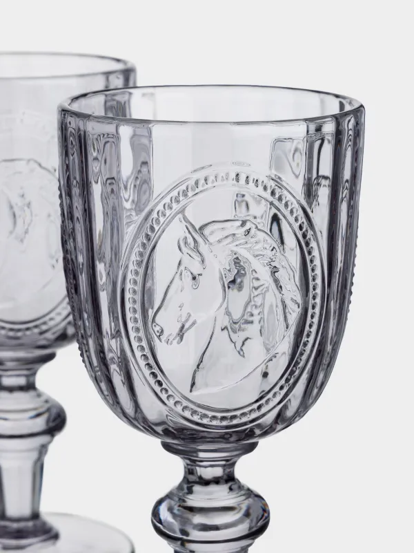 Бокал-кубок для вина, 280 мл, 2 шт, стекло, Конь, Clear pattern, image-4