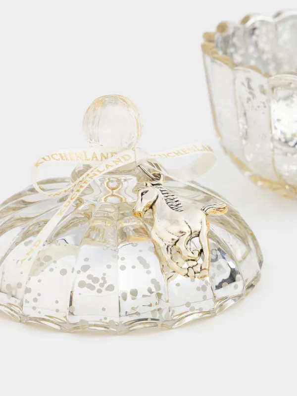 Емкость для хранения, 8х10 см, 60 мл, с подвеской, стекло, шампань, Золотистая лошадь, Patina, image-2