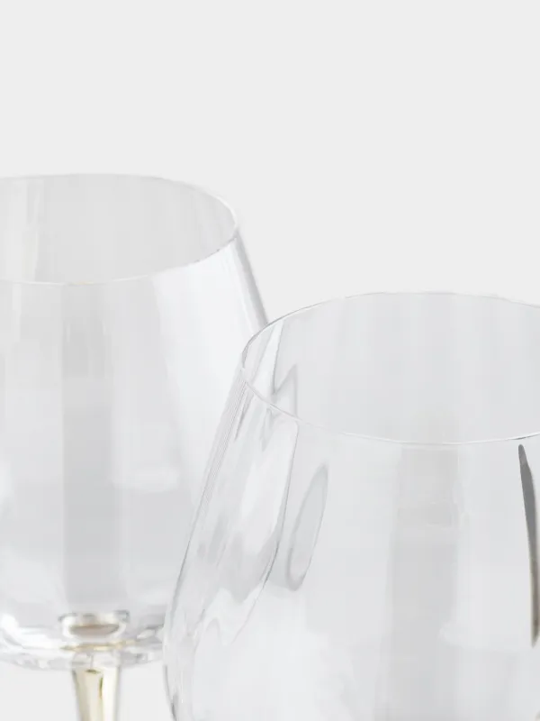 Қызыл шарап бокалы, 480 мл, 2 дана, шыны, алтын аяқ, Glyfada, image-4