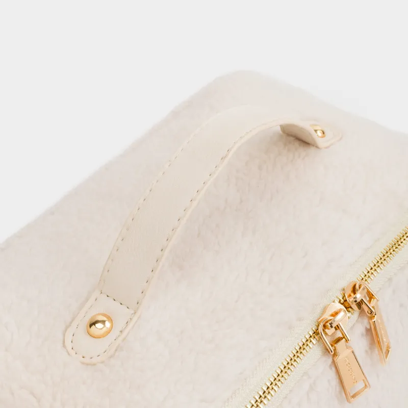 Косметикалық сөмке, 28х12 см, сабы бар, полиэстер, сүт түстес, Curled, image-6