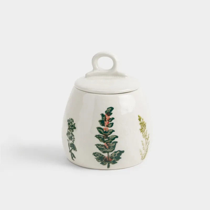 Сақтау ыдысы, 10х12 см, 380 мл, фарфор N, сүт түстес, Кракелюрдегі шалғынды гүлдер, Floral meadow, image-0