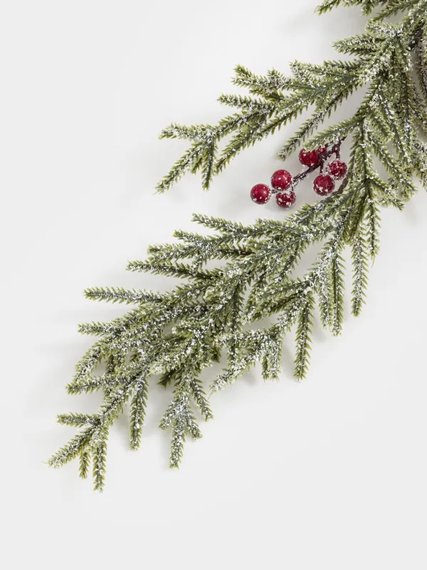 Ветка-гирлянда декоративная, 1,3 м, подвесная, полиэтилен/пенопласт, Красные ягоды, Red berry, image-4