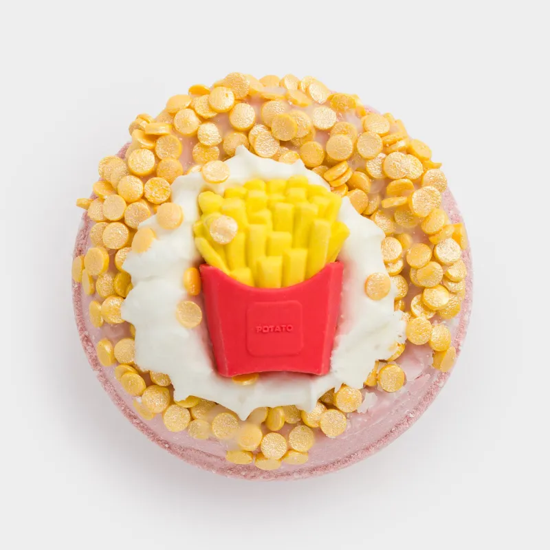 Ваннаға арналған бомба, 130 гр, ойыншықпен, шабдалы, Тутти-фрутти, Фри, Food spa