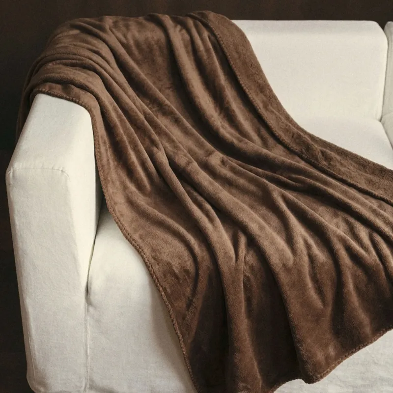 Жамылғы, 140х190 см, фланель, қоңыр, Flannel