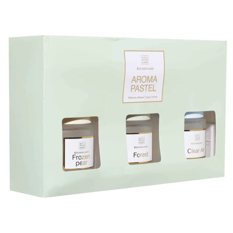 Ароматический диффузор, 40 мл, 3 шт, Frozen Pear, Forest, Clear Air, Pastel, image-4