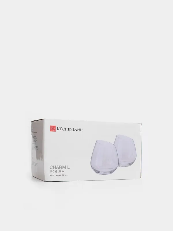 Стақан, 11 см, 400 мл, 2 дана, шыны, інжу-маржан, Charm L polar, image-2