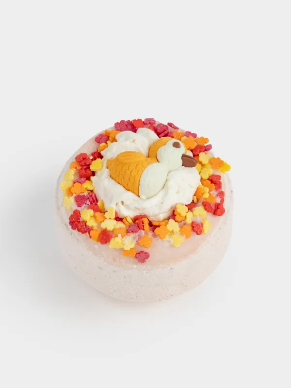 Бомбочка для ванны, 130 гр, с игрушкой, коричневая, Миндаль, Птица, Friends spa, image-1