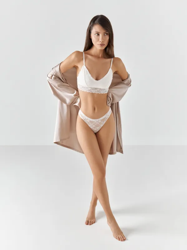 Әйелдер іш киімі, өлшемі S, нейлон/спандекс, шілтер, сүт түстес, Бразилиана, Lacie, image-1