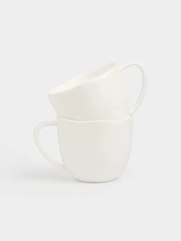Кружка, 350 мл, 2 шт, фарфор F, белая, Изгибы, Galeon, image-0