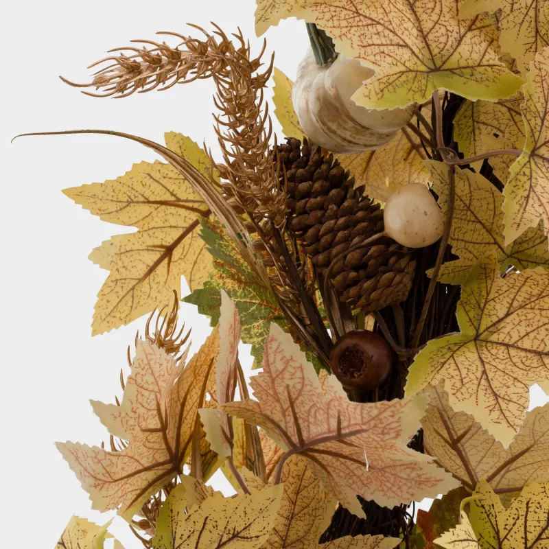 Сәндік бұтақ-гирлянд, 64 см, полиэстер/пенопласт, Алтын жапырақтар, Golden glow decor, image-1