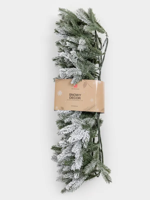 Сәндік бұтақ-гирлянд, 2,7 м, пластик, Қар басқан шырша, Snowy decor, image-4