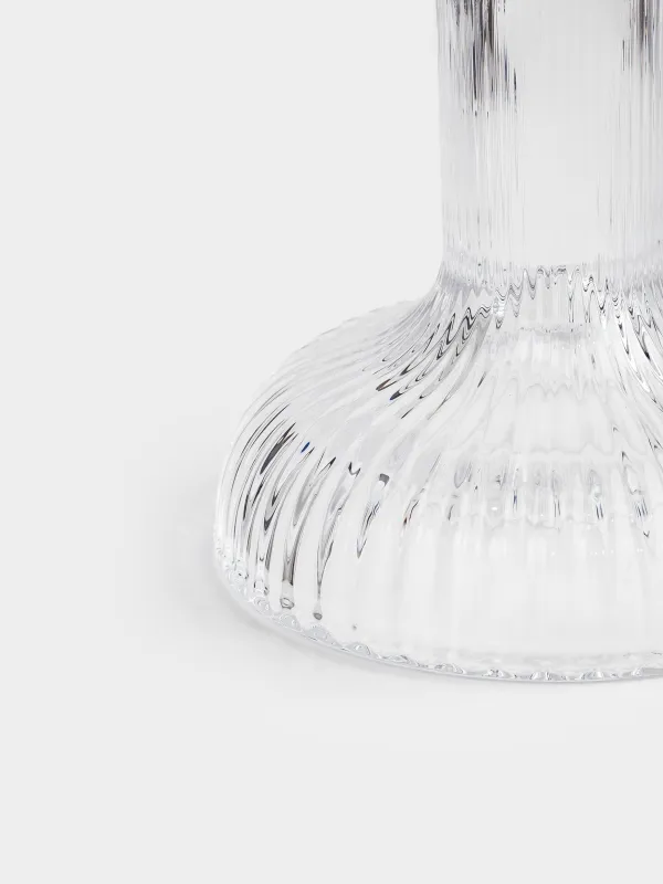 Шам ұстағыш, 12 см, жіңішке шамға арналған, аяқты, шыны, Ribedic, image-2