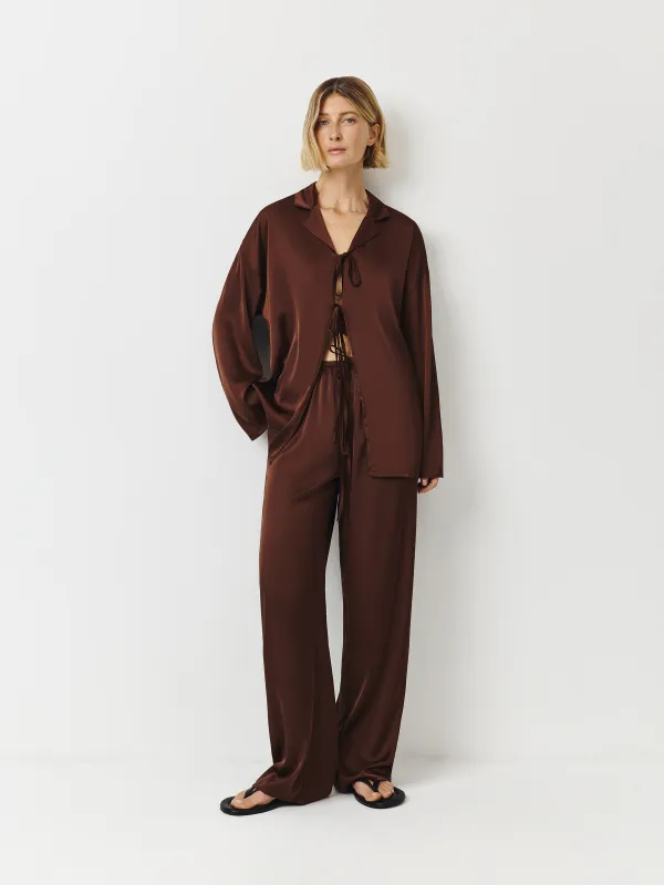 Әйелдер шалбары, үйге арналған, өлшемі S, полиэстер, қоңыр, Derin, image-0