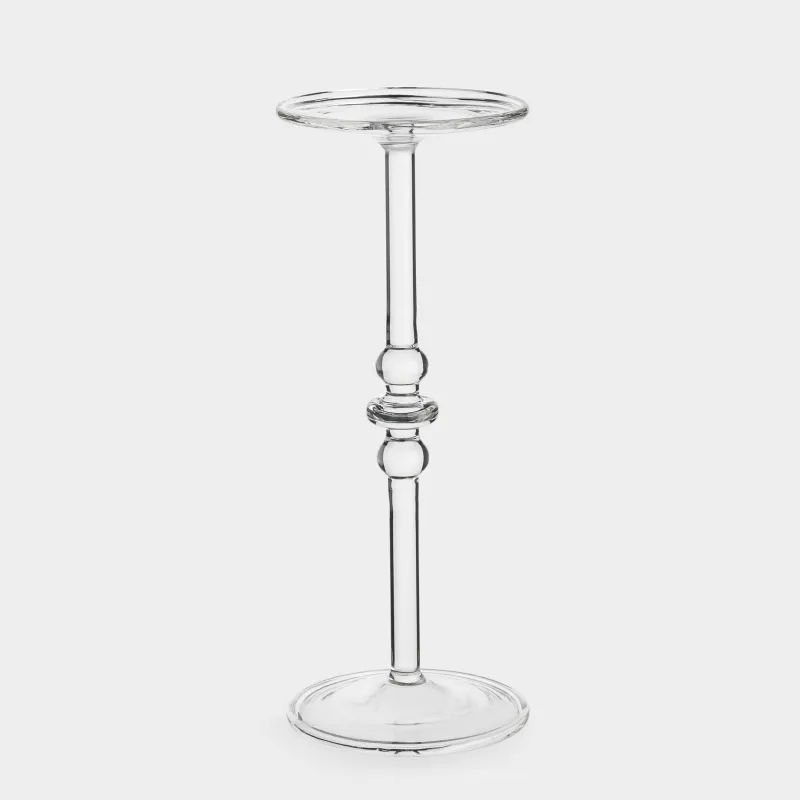 Шам ұстағыш, 21 см, бір шамға арналған, аяқты, шыны, Clear