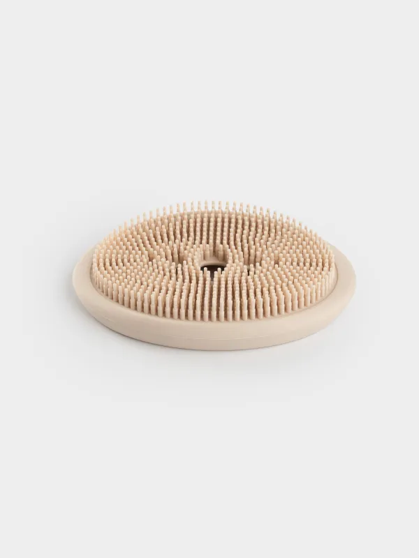 Тазалауға арналған сабын ыдысы-щетка, 12х8 см, силикон, сопақ, сарғылт-қоңыр-қызғылт, Manny, image-4