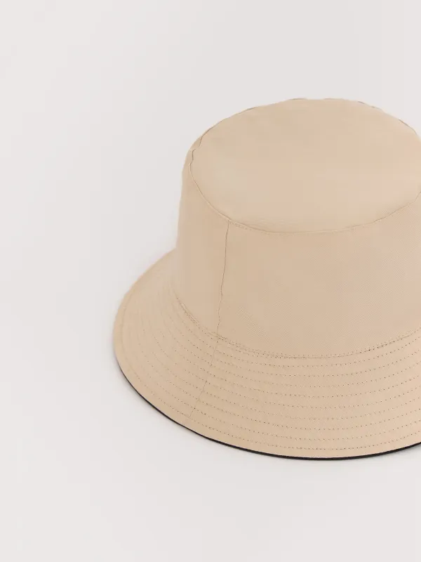 Панама бас киімі, 57 см, бірыңғай өлшем, қайтымды, мақта, қара/сүт, Shore, image-2