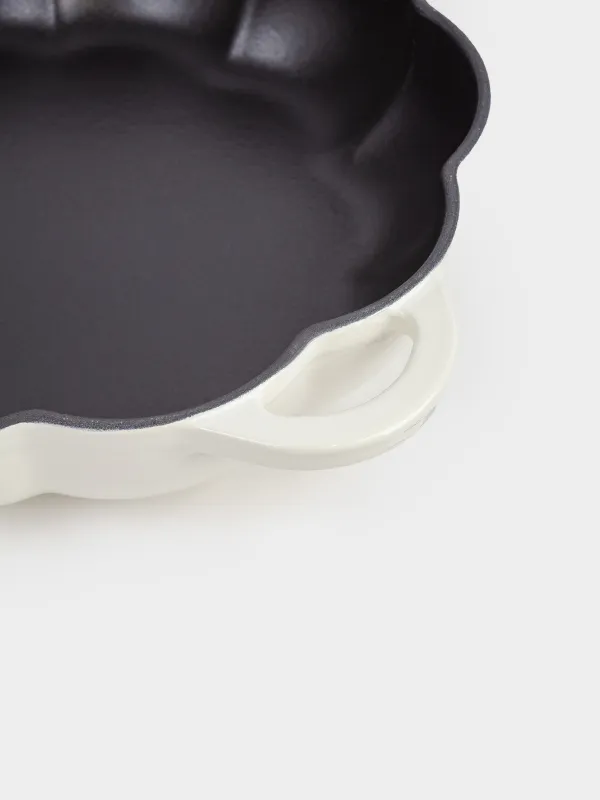 Таба, 26 см, 2,3 л, қақпағы бар, шойын, сүт түстес, Асқабақ, Gourd, image-3