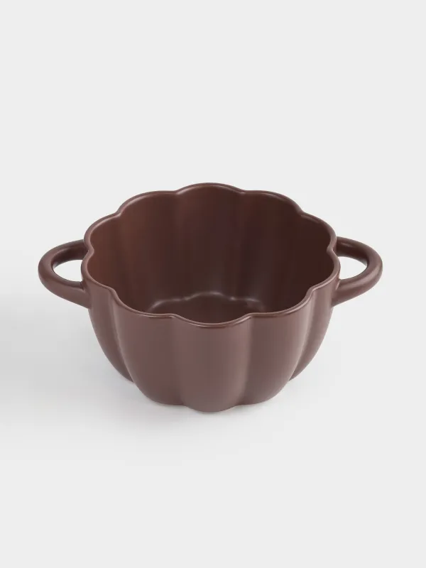 Форма для запекания, 21 см, 2,3 л, с крышкой, керамика, коричнево-золотистая, Тыква, Gourd, image-4