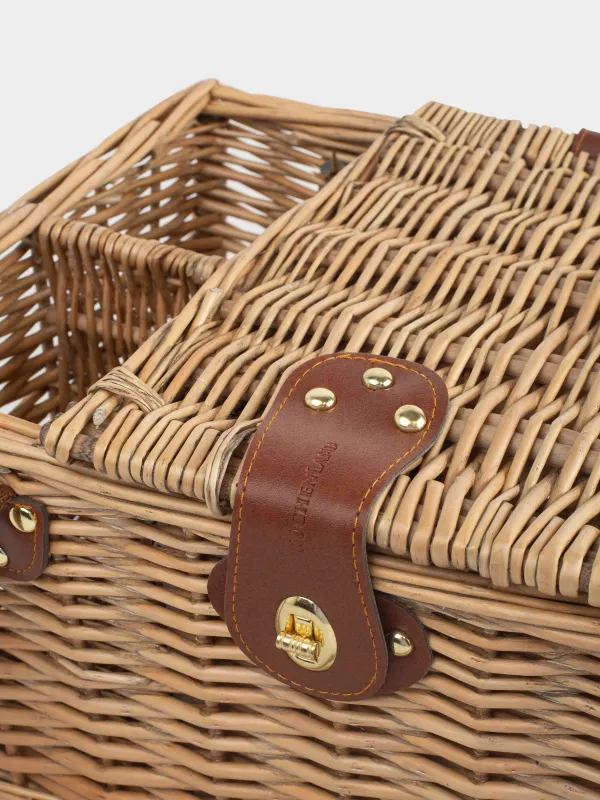 Пикник себеті, 40х30 см, 2 адам, 12 зат, бөтелке бөлімі бар, жүзім сабағы, қоңыр, Picnic, image-5