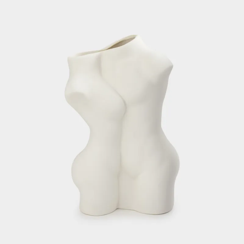 Гүл вазасы, 23 см, сәндік, фарфор P, ақ, екі, He&She