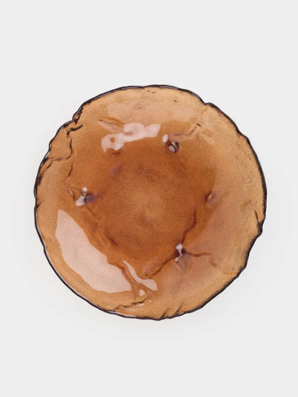 Блюдо глубокое, 22х5 см, стекло, янтарное, Glacial color, image-2