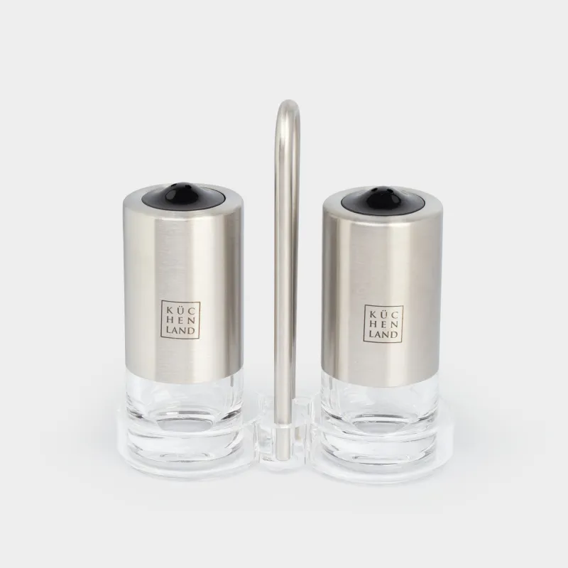 Тұз және бұрыш жинағы, 13 см, түпқойма, акрил/болат, Spices