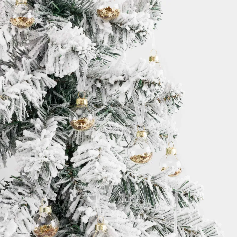 Шырша ойыншықтарының жиынтығы, 4 см, 12 дана, шыны, Жұлдызшалары бар шар, Ball filler, image-7