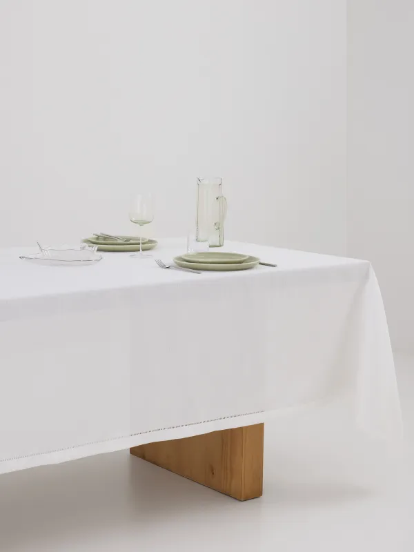 Дастархан, 160х160 см, полиэстер, сүт түстес, Hemstitch, image-5