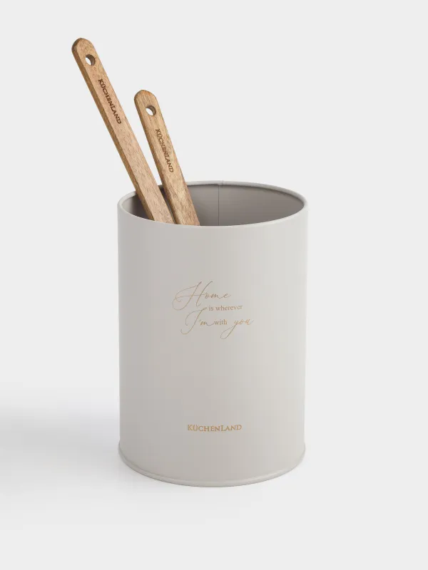 Подставка для кухонных принадлежностей, 17 см, металл, бежевая, Ritlen, image-4