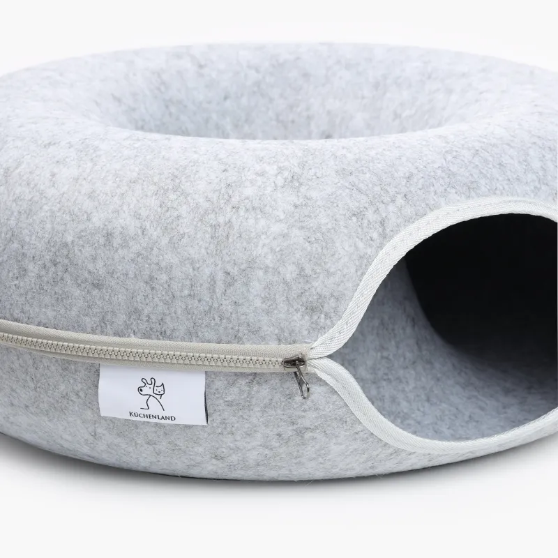 Мысық төсегі, 50х50х20 см, киіз, дөңгелек, сұр, Favorite pet, image-1