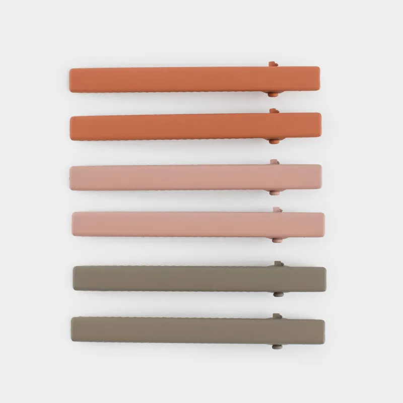 Заколка для волос, 6 см, 6 шт, металл, Цветной микс, Basic