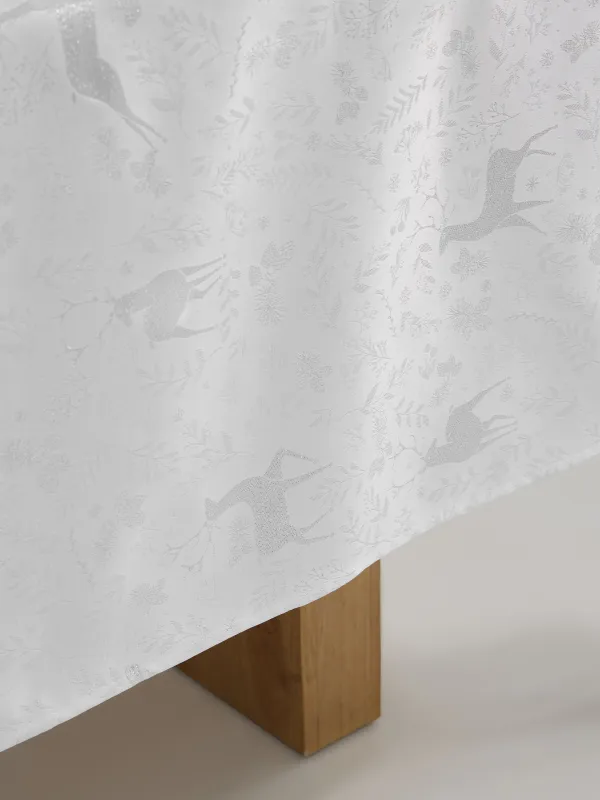 Дастархан, 170х250 см, жаккард, полиэстер, сүт және алтын түстес, Бұғы мен шырша, Gallant deer, image-4