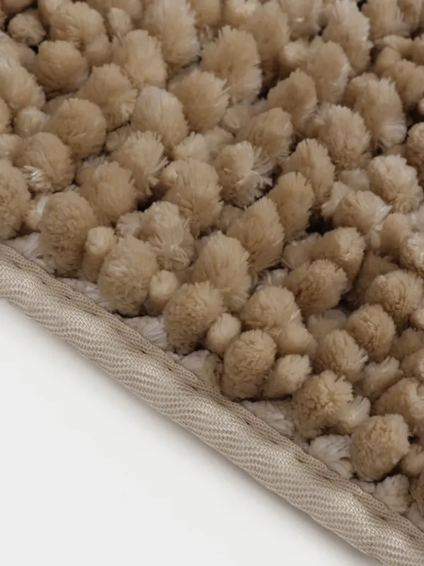 Коврик, 50х80 см, противоскользящий, полиэстер, бежевый, Fluff, image-2