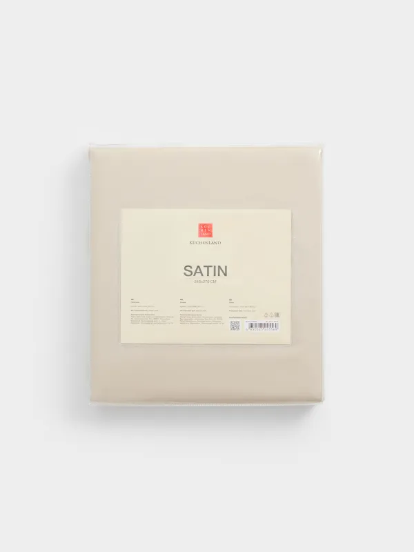 Простыня, 245х270 см, сатин 300 ТС, песочная, Satin, image-4
