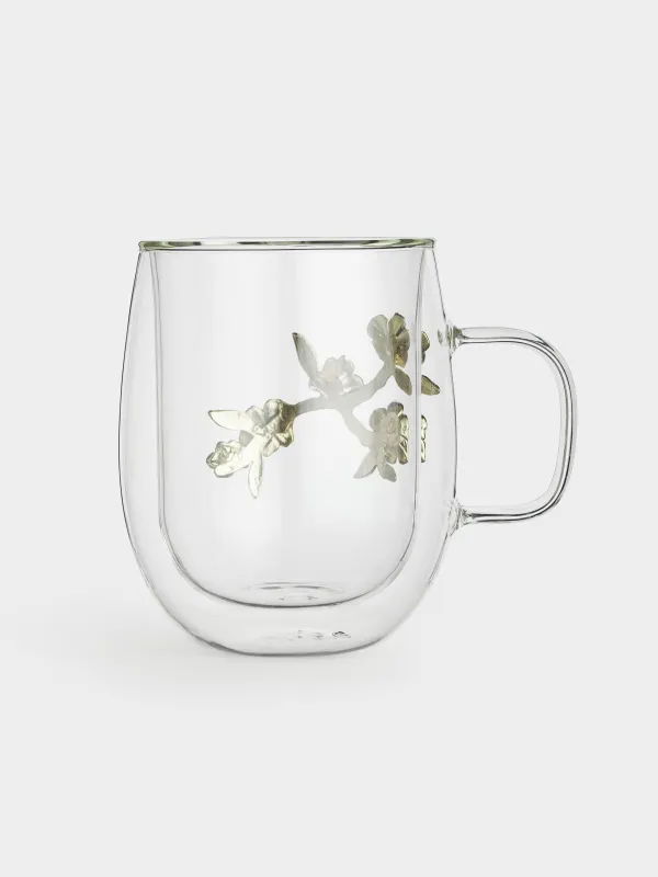 Кружка, 350 мл, Золотистые цветы, Air decor, image-2